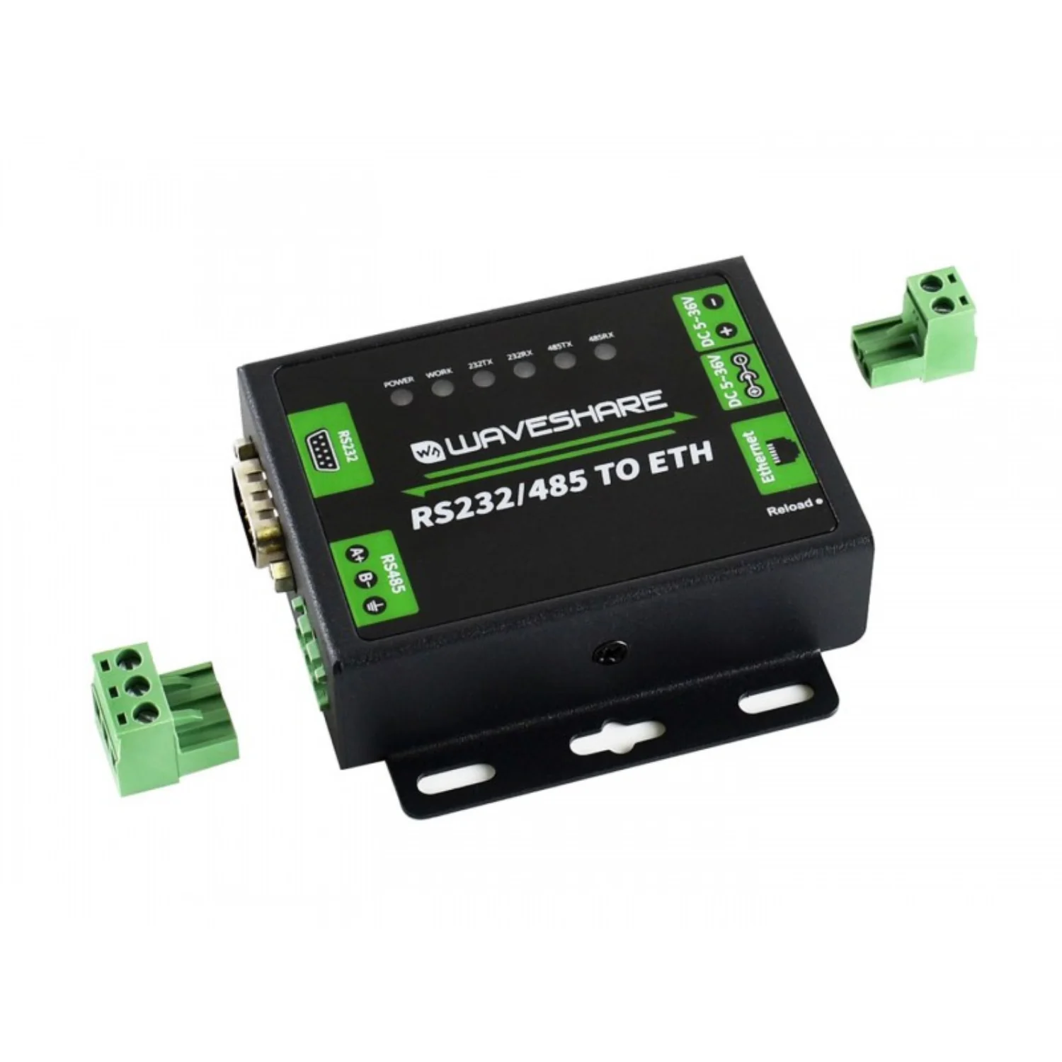 Waveshare Industrial RS232/RS485 to Ethernet Converter RS232/RS485 To Ethernet Converter Module Remote Access to Serial Devices For Industrial Applications (EU) - RS726 - Image 3